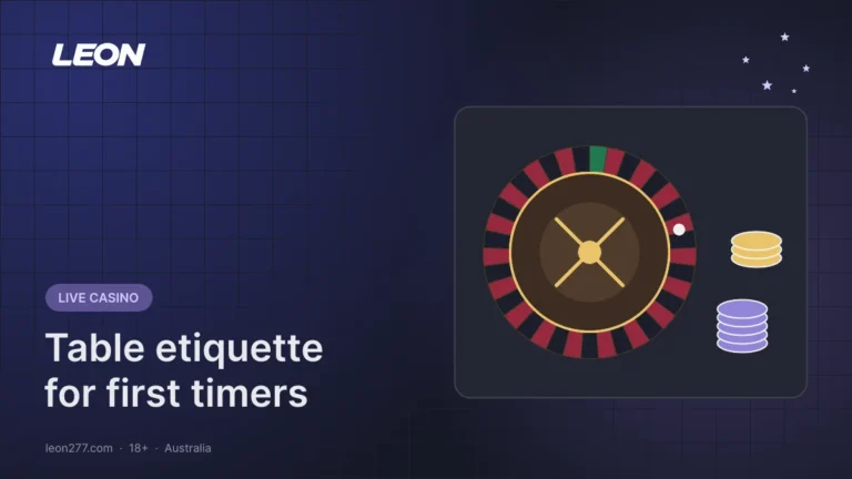 Illustrated roulette wheel and stacks of casino chips for a live casino etiquette guide